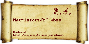 Matriszottó Absa névjegykártya